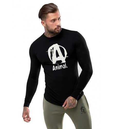 MR046 - Animal long sleeve black T shirt 